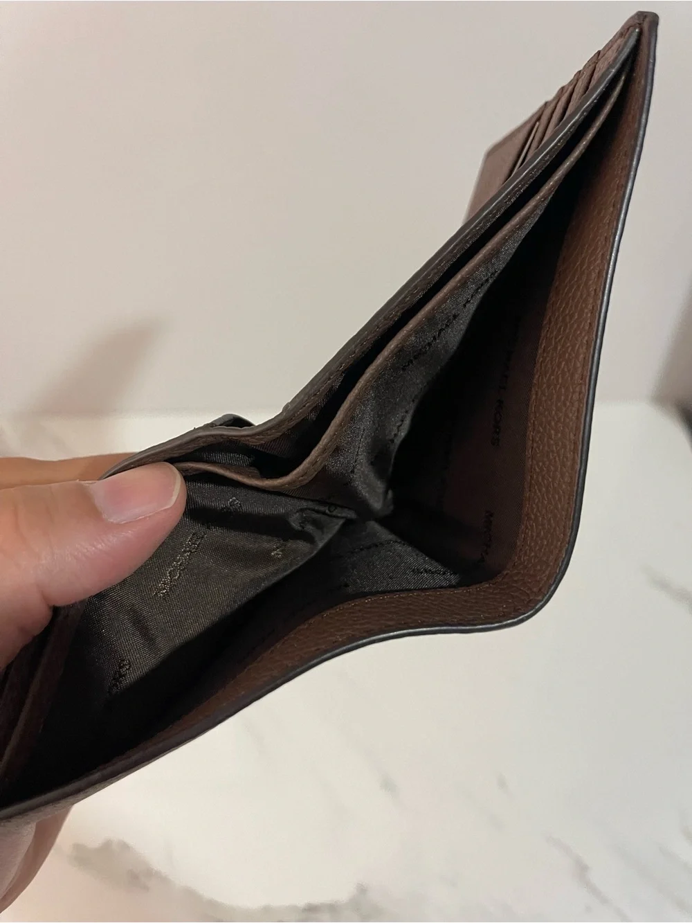 Michael Kors Brown Pebbled Leather Bi-Fold Wallet